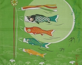 Small Size Cotton 'Koi Nobori' Boy's Day Carp Streamers Furoshiki Japanese Fabric w/Free Shipping