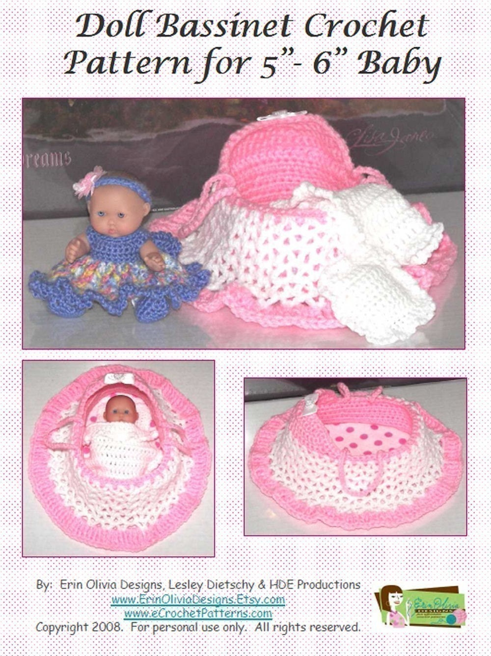 crochet doll bassinet pattern