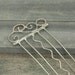 Hair comb or hair fork hair accessory, nickel Silver, bronze, and copper curly design