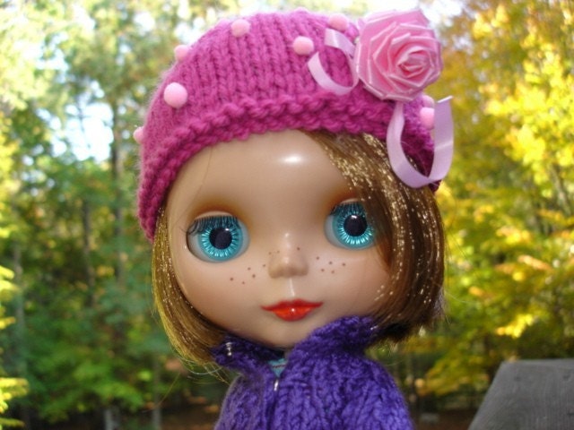 Pink hat for Blythe doll on SALE