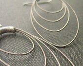 Silver Hoop Earrings : Guitar String