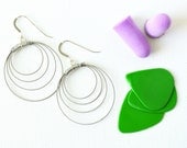 Silver Hoop Earrings : Guitar String