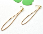 Gold Teardrop Earrings : Guitar String