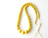 Wood Bead Necklace - Yellow