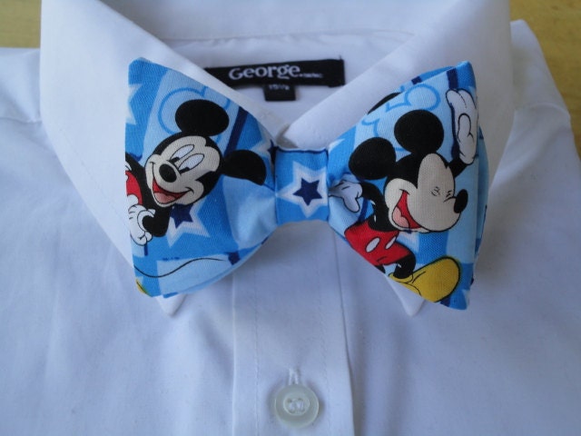 Bow tie made with Mickey Mouse fabric
