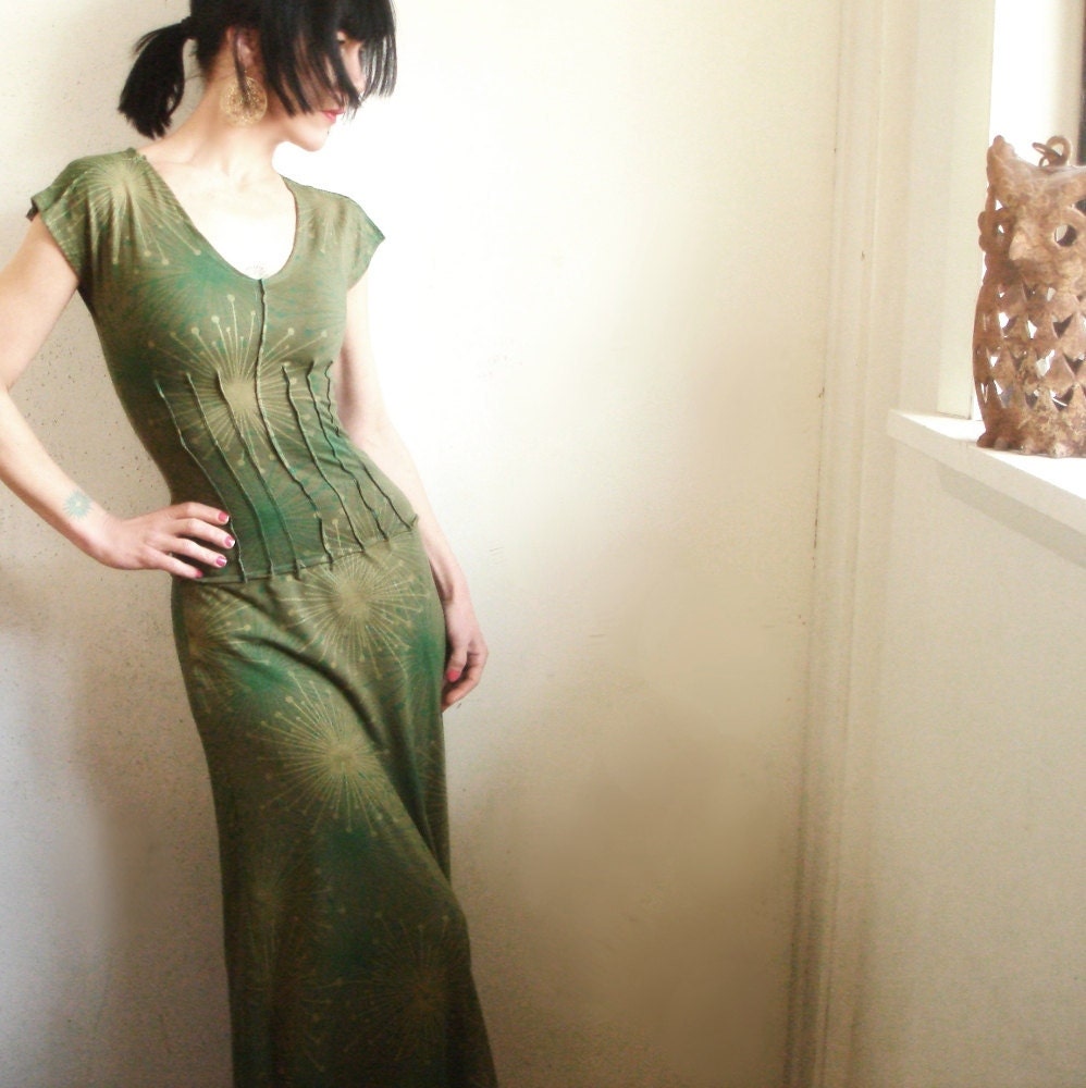 Look No Further - iheartfink Handmade Hand Printed Full Length Maxi Dress Gown