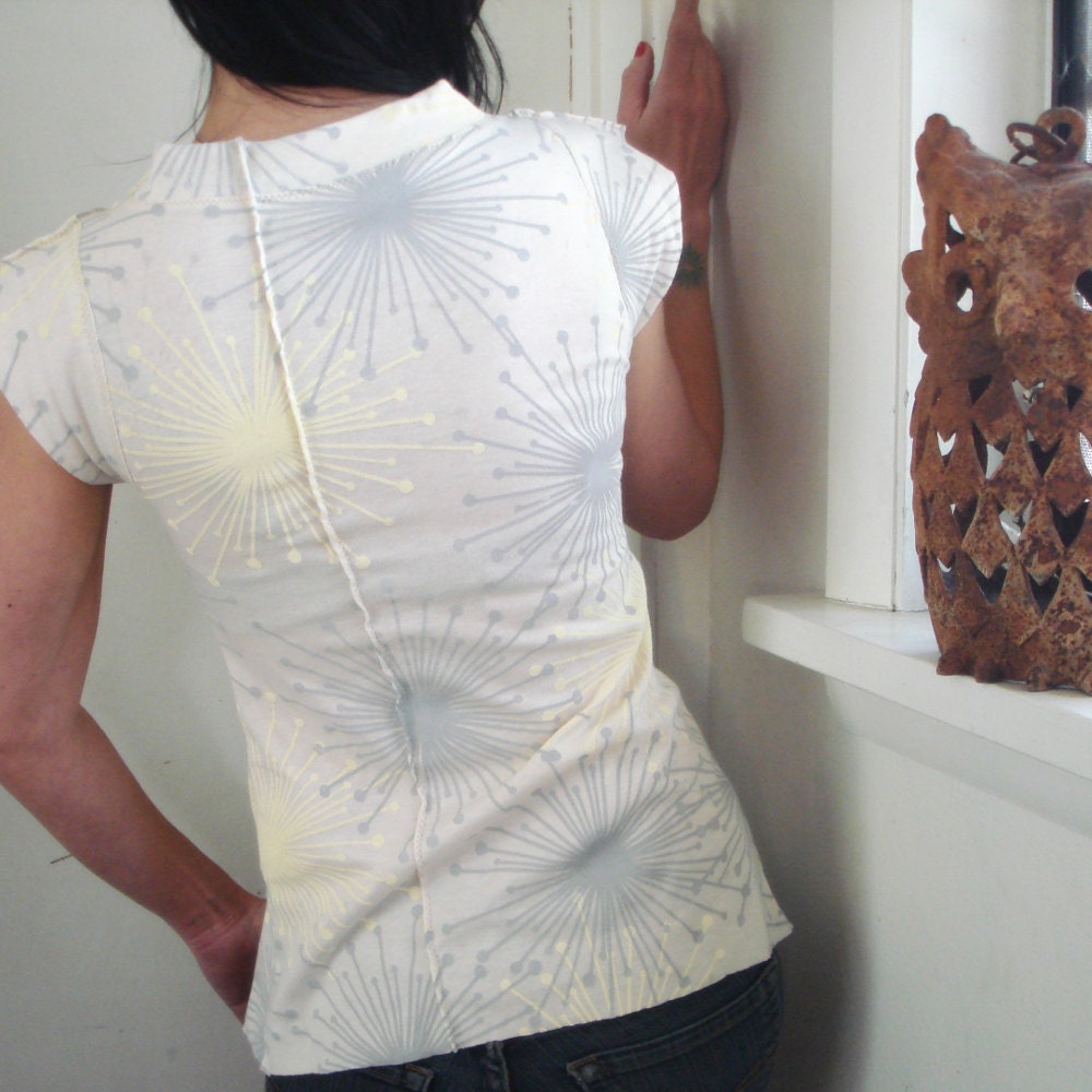 Stardust - Made To Order - iheartfink Handmade Hand Printed Womens Beautiful Artisitc Blouse Top with Ties