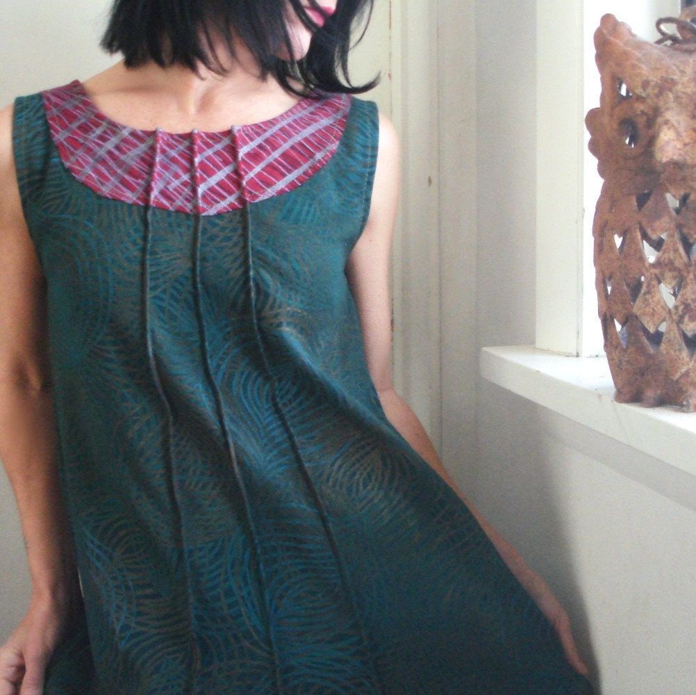 SPRING SALE - Think of Me - iheartfink Handmade Hand Printed Tunic Top Frock