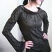 Other Voices - iheartfink Handmade Hand Printed Womens Artistic Metallic Print Cowl Blouse Top
