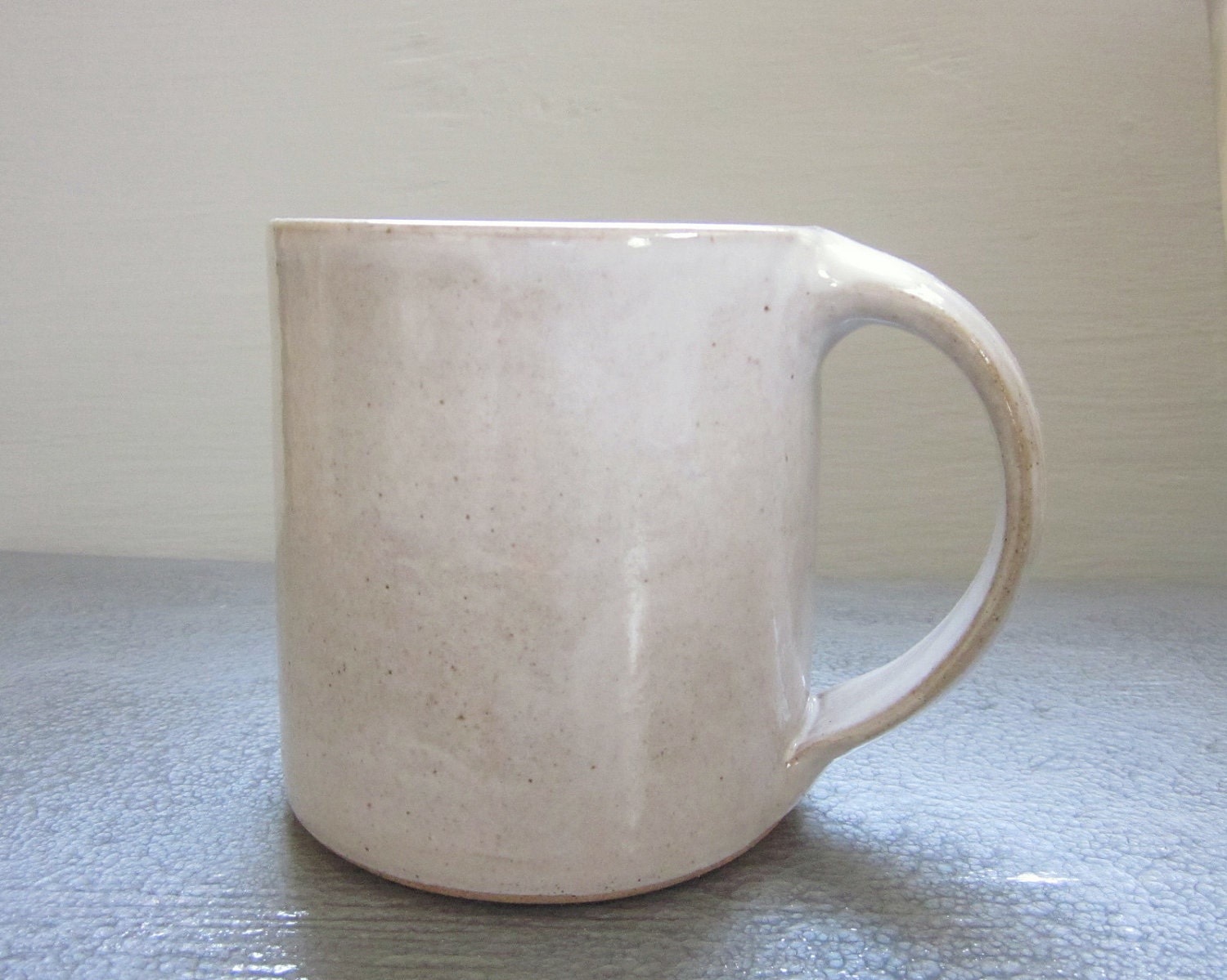 large rustic white coffee mug - 18 oz