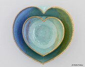 2 nesting heart bowls - 3 1/2 inches wide