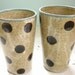 clay tumblers pair of polka dotted cups -16 oz