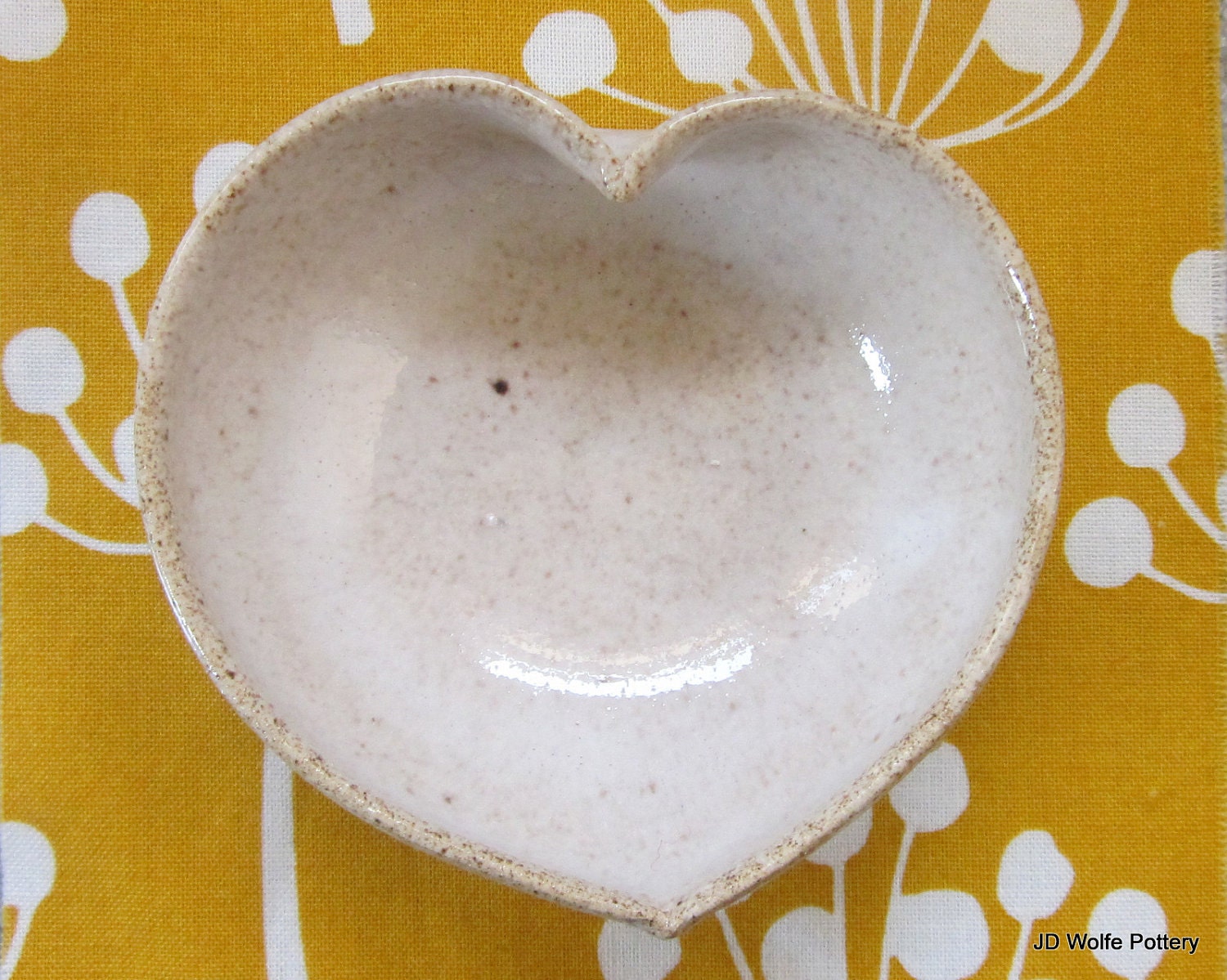 white ceramic heart bowl  - 3  inches