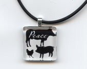 Peace pendant - Cow Pig Chicken