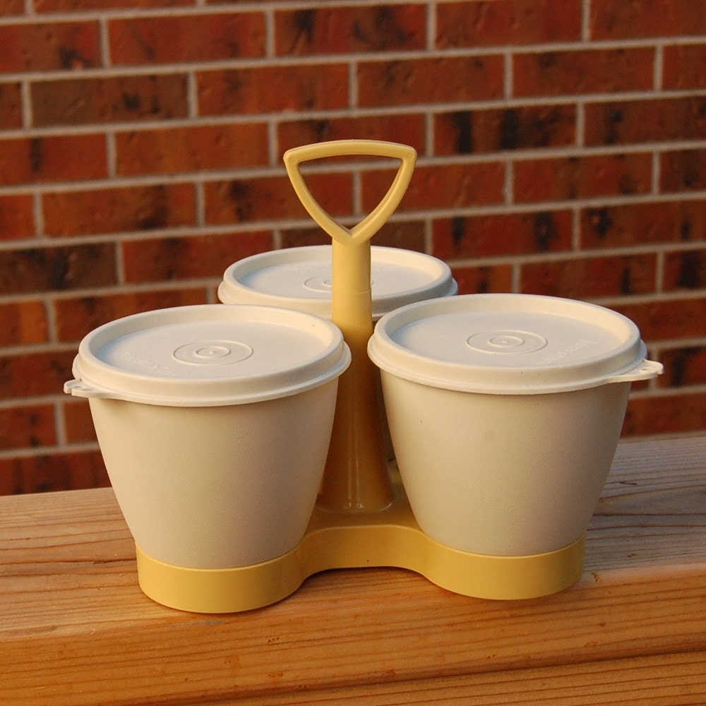 Vintage tupperware picnic condiments cup holder relish by StephieD