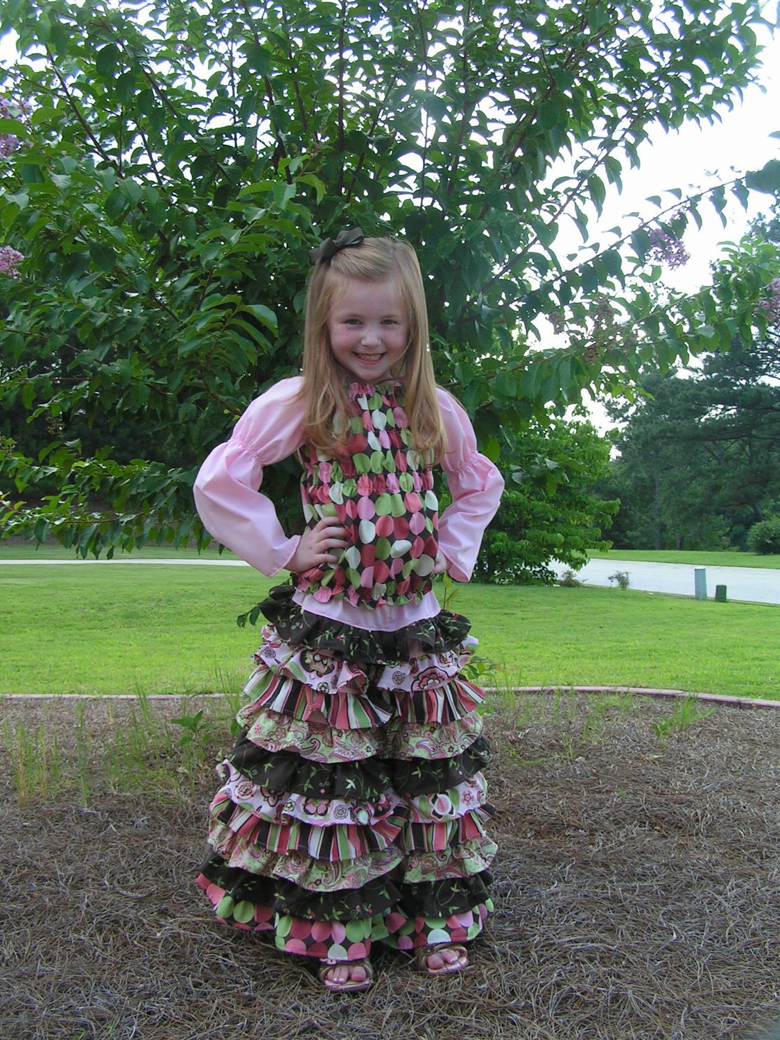 2Pc Pageant Casual Wear Ruffle Rhumba pants and blouse sz 2t-7  Boutique