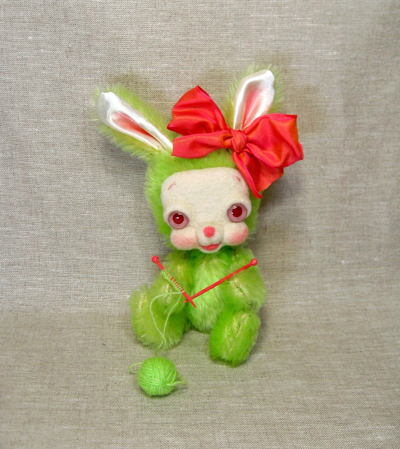 Pickles the Knitting Mohair Bunny