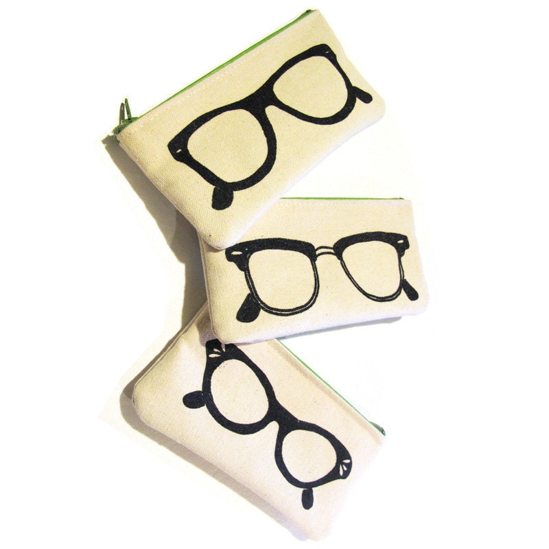 Classic Frames ) ZipPouch Slash Eyeglass Case Slash Sunglass Case Slash Coin Purse