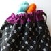 Lg Knitting Project Bag - Yarn Pirates - New Fabric - plum lining