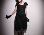Sale Luna  Black Gothic Lace Dress-Small