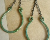 Patina and Brass Horseshoe Earrings
