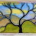 Original art ACEO Shimmering Watercolor Tree and Mountain