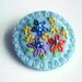 Summer Flower Felt Brooch with Embroidery and Glass Beads