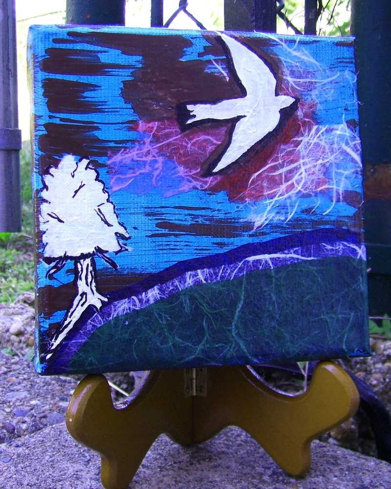 White Wings - Original Mixed Media - 6 x 6 inches