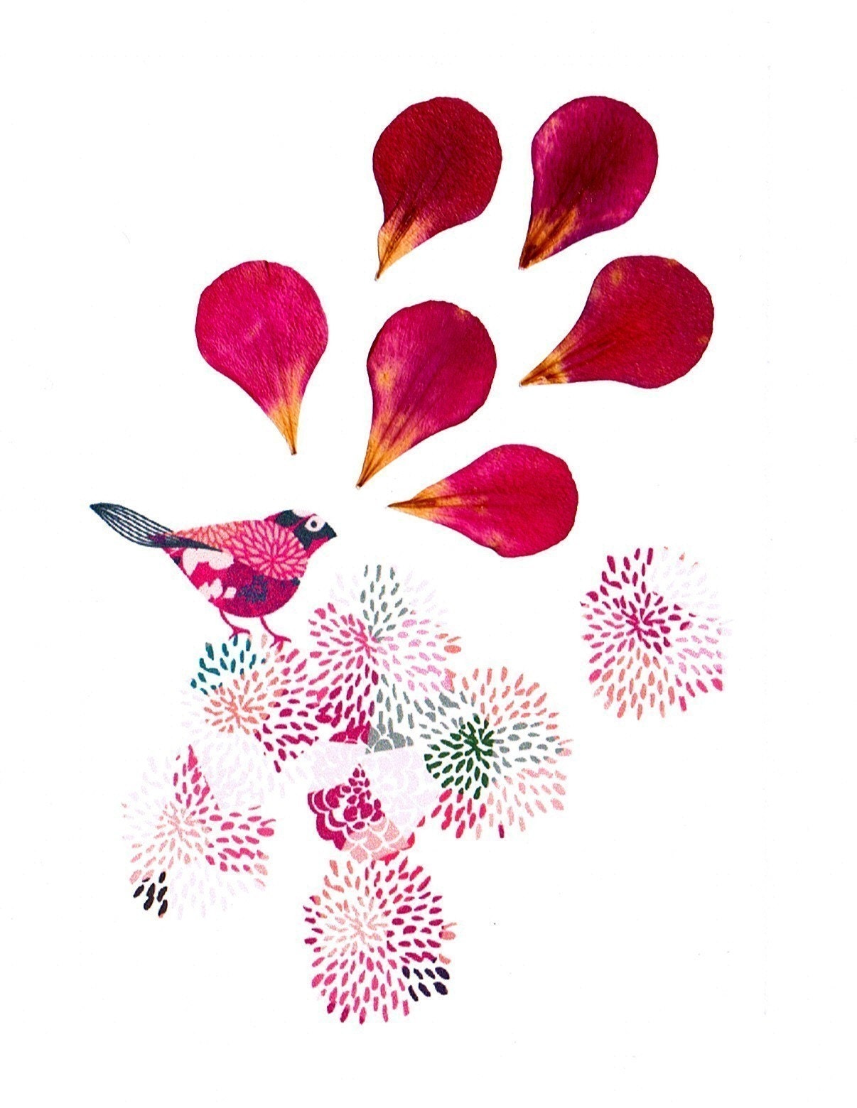EXTRA CARD FREE HANDCRAFTED DESIGNER CARDS with REAL FLOWERS buy a SET OF FIVE AND RECEIVE AN EXTRA ONE FREE