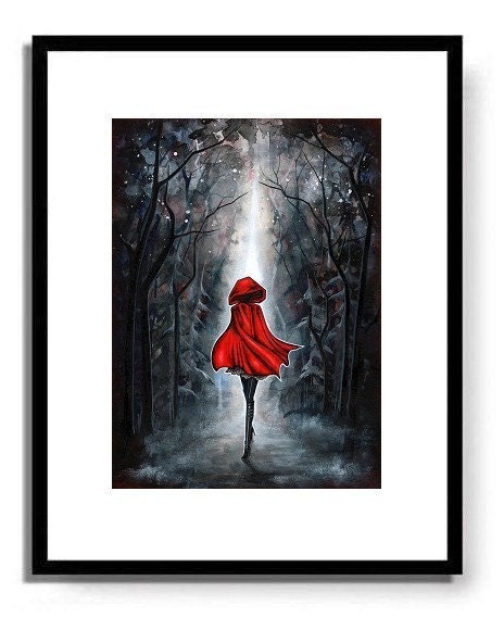 Little Red Riding Hood - Dark Fairytale - Painting Print by Annya Kai