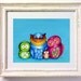 Owl Family Portrait - Owl Decor Turquoise Tiffany Blue Wall Art - Giclee Print by Annya Kai