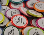 American Sign Language Alphabet Button Fridge Magnet Set