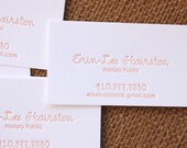 Letterpress Business Cards - Calling Cards - LETTERPRESS - Fancy Type - 1 color- 200 cards Your choice of fonts from listing by Invited Ink
