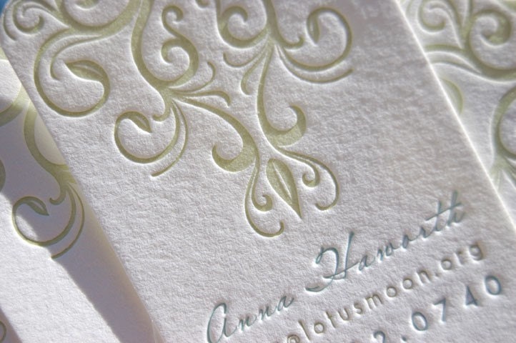 Letterpress Business Cards - Calling Cards - LETTERPRESS - Your Choice from 18 designs listed - 2 color- 200 cards by Invited Ink