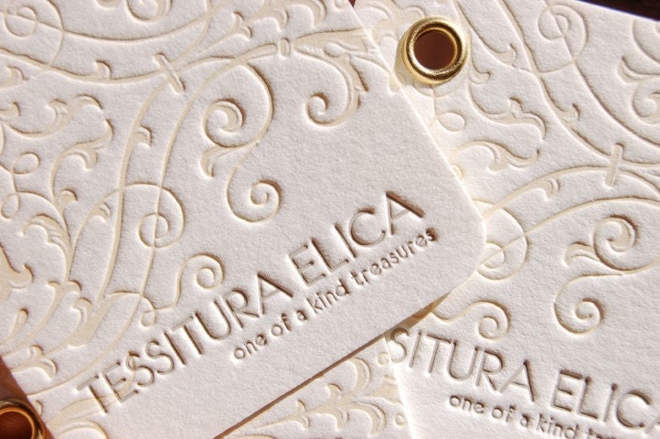 Tags - LETTERPRESS - Custom for gifts, jam jars, business packaging - Set of 100 - Custom Designed for You by Invited Ink