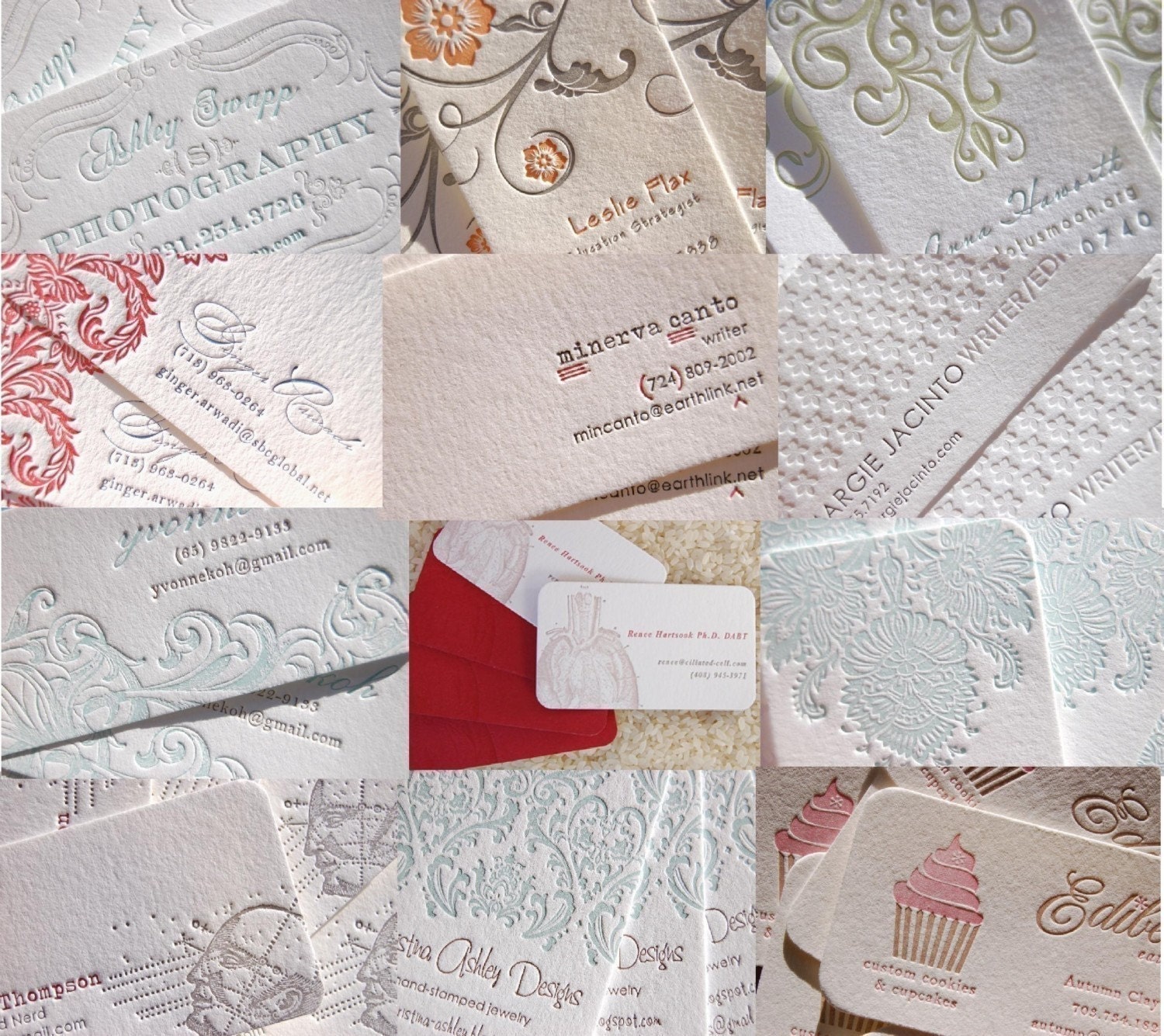 Custom Business Cards - LETTERPRESS - Sampler by Invited Ink