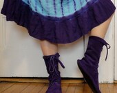 Elf Boots Handmade Moccasins  Purple Suede with rubber soles Order Your Size Mens and Womens sizes many colors