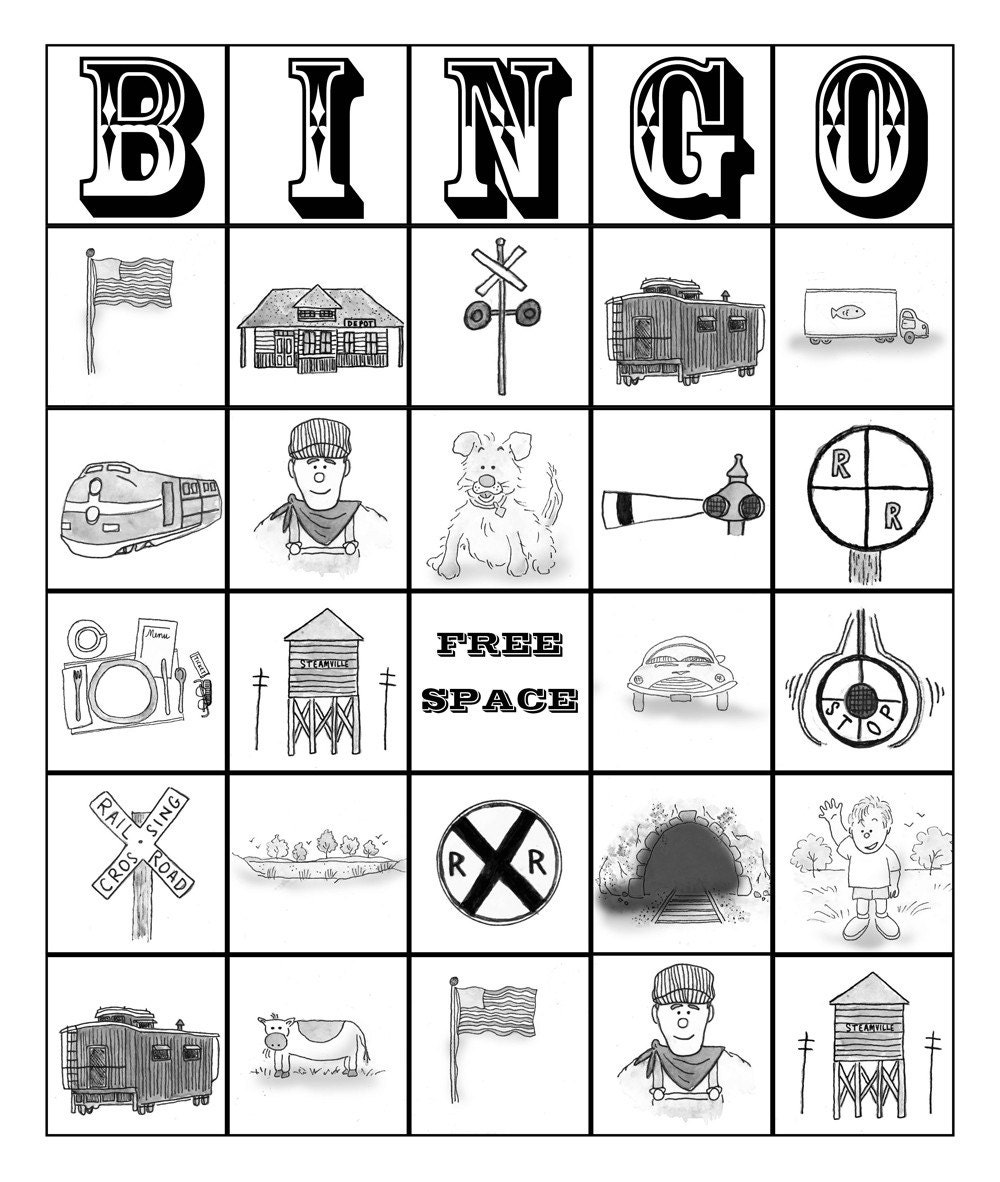 Train BINGO Cards by waddlinonion on Etsy
