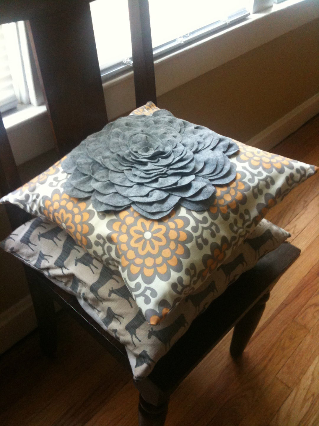 Amy Butler Lotus Wall Flower Felt Blossom Pillow Cover