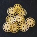 Vintage Flower Bead Caps Made in New England 1950s-60s - Lot of 6