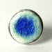 Blue Glass Glazed Ceramic and Silver Plated Adjustable Ring