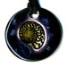 Ammonite Ceramic Necklace in Purple and Black