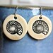 Ammonite Ceramic Earrings in Cream Crackle