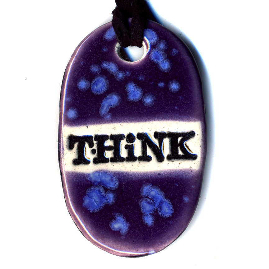 Think Ceramic Necklace in Purple and Blue