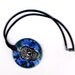 Calavera or Sugar Skull Ceramic Necklace In Blues