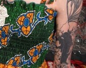 African print  shirred tie dress