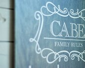 FAMILY NAME and Family Rules (Vinyl Decal, DIY, wood, sign, custom, monogram, last name, wedding gift)
