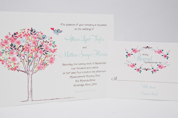 Romantic Wedding Invitations - Charming, Soft Floral Theme