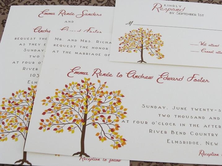 Fall Tree Wedding Invitation
