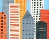 Orange Cityscape / 13x19 print